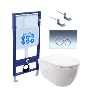 Комплект Aquatek Поларис SET AQUATEK ПОЛАРИС-018 4в1 кнопка хром глянцевый