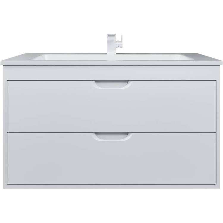 Тумба с раковиной Uperwood Modul 393020552 подвесная, матовая, белая, 100 см