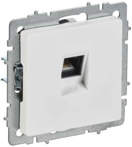Розетка компьютерная RJ45 IEK Brite BR-K10-1-K91 арктический белый