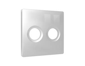 Лицевая панель для двойной TV розетки Ambrella Volt Alfa AP4133 серебро глянец