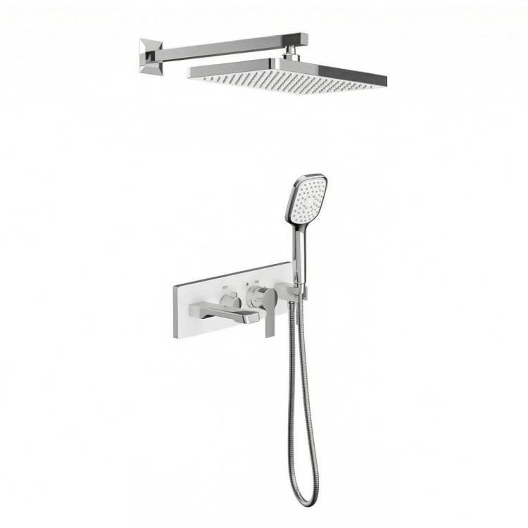 Душевой комплект Teska Life AS3100W белое стекло, встраиваемый