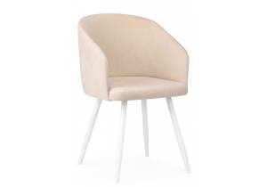 Стул на металлокаркасе Notta Монер 632628 бежевый (glory 03) / белый