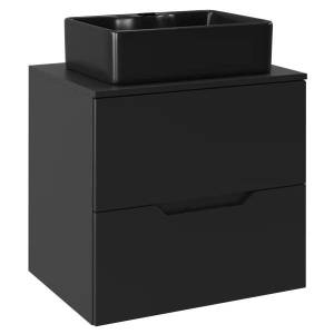 Тумба с раковиной Orange Line Li-60TubMDF+B01-475MB черная матовая, 60 см