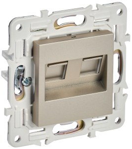 Розетка компьютерная RJ45 2-местная IEK Skandy SK-K20-2-K37 шампань