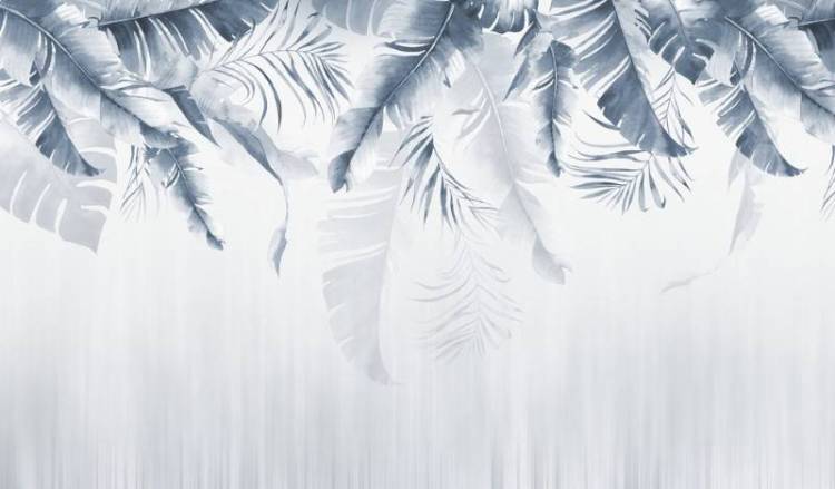 3D Фотообои Artegrafico «Голубой букет тропических листьев» FLV-016 песок