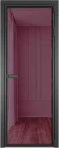 Межкомнатная дверь Profil Doors 1 AV цвет профиля Серая ночь, стекло безопасное 6 мм фиолетовое шпион 800x2000