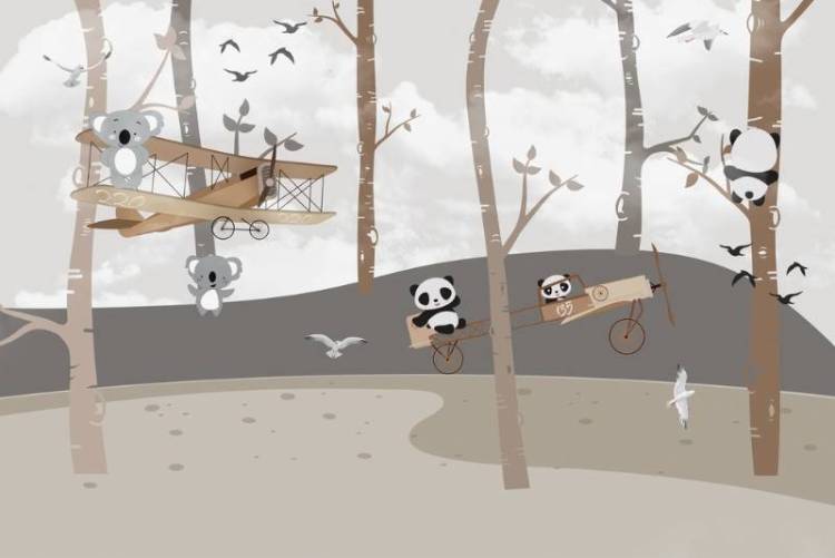 3D Фотообои Artegrafico «Пушистые летчики» KID-222 песок