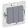 Выключатель 3-клавишный IEK Skandy SK-V30-0-10-K03 серый