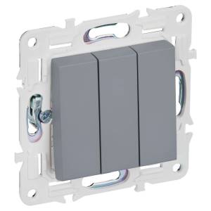 Выключатель 3-клавишный IEK Skandy SK-V30-0-10-K03 серый