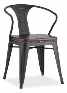 Стул Stool Group Tolix Arms Soft LF718H MATTE BLACK 3474+PU7005 с подлокотниками черный матовый