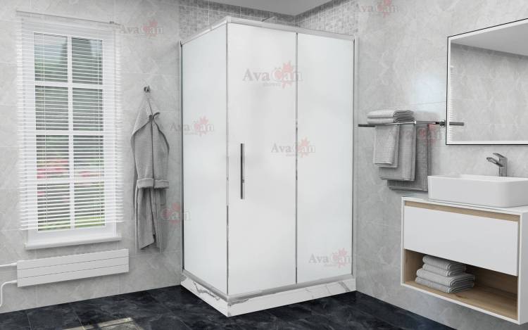 Душевой уголок AvaCan FC-140-SC80MT профиль хром, стекло матовое, 160x80x195