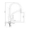 Смеситель для кухни Haiba HB72505-8 гибкий излив, белый/хром фото 2