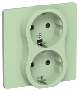 Розетка 2-местная с заземлением и шторками IEK Flite FI-R24C-16-1-K93 фисташковый