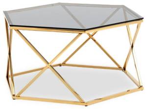 Стол журнальный Stool Group Круз ECT-187-TG сталь золото 93x80