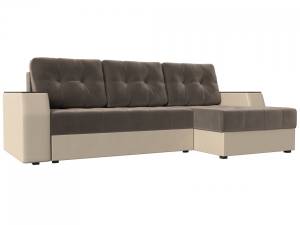 Угловой диван Лига Диванов Эмир 110456 правый угол Коричневый\Бежевый 250/150/85