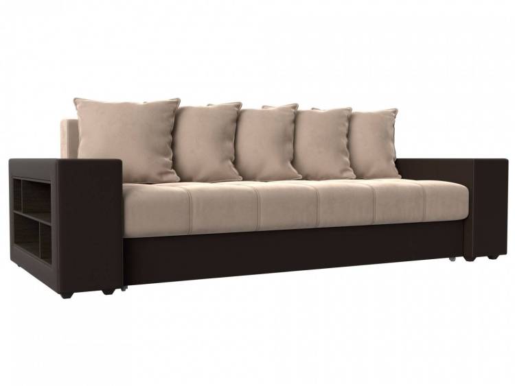 Диван прямой Лига Диванов Дубай 110573 Бежевый\Коричневый