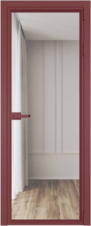 Межкомнатная дверь Profil Doors 1 AV цвет профиля Красный антрацит, стекло безопасное 6 мм прозрачное 600x2000