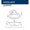 Акриловая ванна Excellent Glamour 150x150 "LINE" (бронза) фото 3