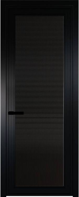 Межкомнатная дверь Profil Doors 1 AGP цвет профиля Черный, стекло безопасное 6 мм мору черный 600x2000