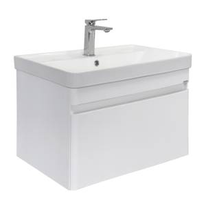 Тумба с раковиной Comforty Енисей-70П 00-00022663CF белый глянец