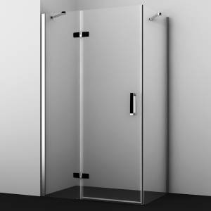 Душевой уголок Wasserkraft Aller 10H07LBLACK профиль хром, черный, стекло прозрачное, 120x90x200
