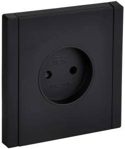 Розетка 1-местная с защитными шторками IEK Forte&Piano FP-R13-10-M-K02 черный