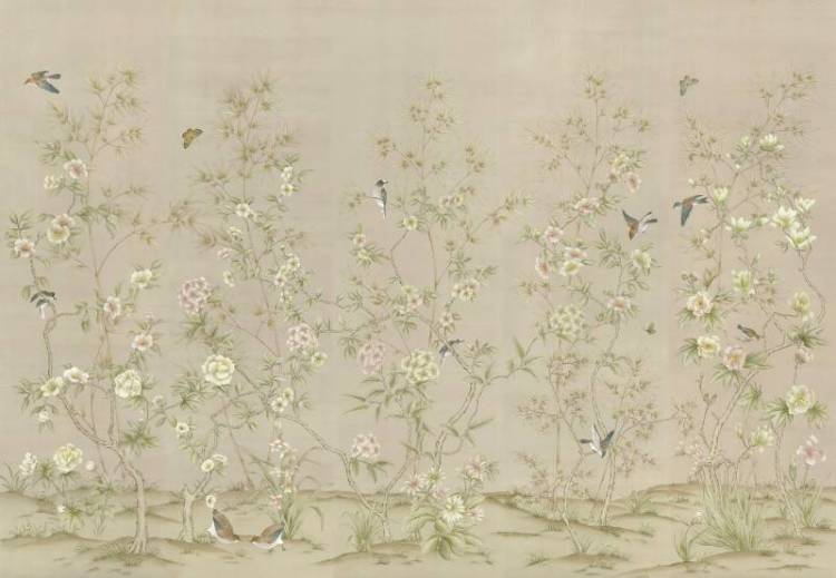 3D Фотообои Artegrafico «Нежный сад с птичками» CH-013 акварель