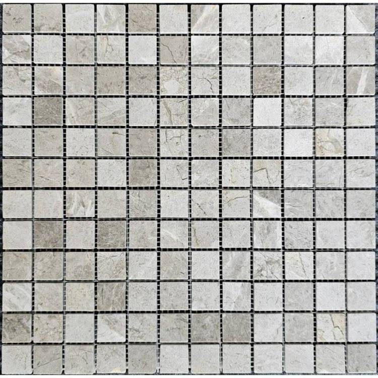 Мозаика Pixel Mosaic Мрамор PIX330 Tundra Grey Полированная (2.3x2.3) 30.5x30.5