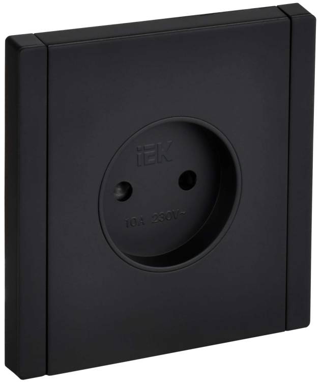 Розетка 1-местная с защитными шторками IEK Forte&Piano FP-R13-10-M-K02 черный