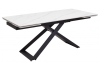 Стол Woodville Livorno 493164 Matt white marble sintered stone/black 180(260)x90x76