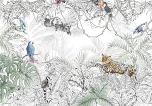 3D Фотообои Artegrafico «Сиеста в тропиках» FN-007 акварель