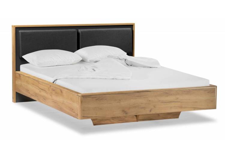 Кровать Woodville Клауд 533088 дуб крафт золотой, антрацит 140x200