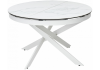 Стол Woodville Trento 368774 high gloss statuario белый мрамор глянцевый/керамика/белый 120(170)x120x76