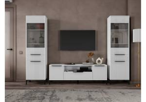 Стенка в гостиную Woodville Иадама 620696 белый, белый глянец комплектация 7