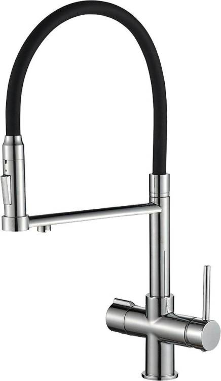 Смеситель для кухни ZorG Steel Hammer SH 2003 CR хром, с гибким изливом