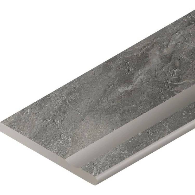 Бордюр Italon Шарм Делюкс X2 620090000715 Бортик Гриджио Оробико С Выемкой Закругленный Правый 30x60