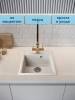 Мойка кухонная Watersense Eva Smart W00836 белая матовая, 42х48 фото 2