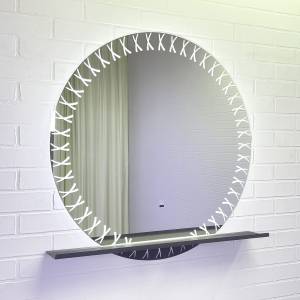 Зеркало Comforty Арзамас 80 00-00014152 с подсветкой, бесконтактный сенсор, полка-графит