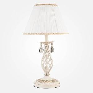 Настольная лампа Eurosvet Amelia 10054/1 белый с золотом/прозрачный хрусталь Strotskis