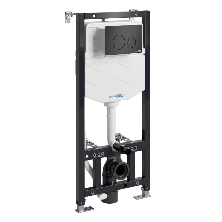 Система инсталляции для унитазов Wasserkraft Aller 10TLT.010.ME.MB02 клавиша черный матовый
