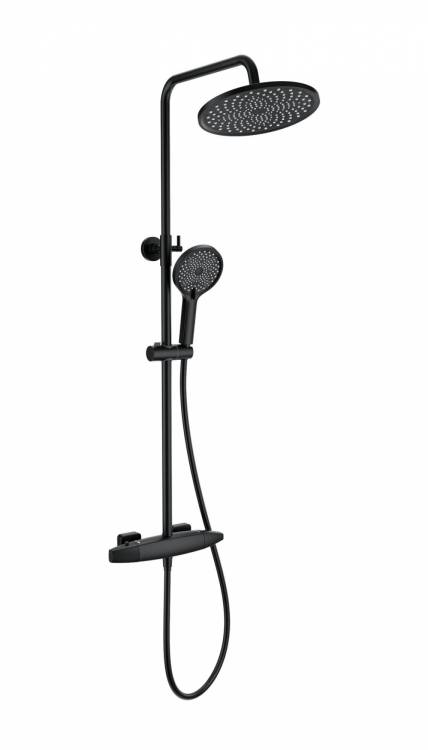 Душевая стойка Wonzon & Woghand WW-B3035-A1-MB с термостатом, черный