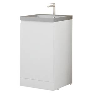 Тумба с раковиной Style Line Батлер Plus белый глянец, раковина серый шелк