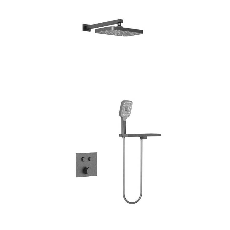 Душевой комплект Vincea VSFW-4211RGM встраиваемый, вороненая сталь
