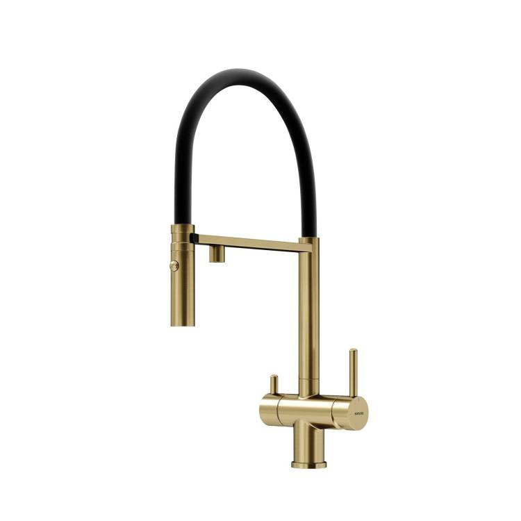 Смеситель для кухни Sancos Imola SC4010BGbh с возможностью подключения фильтра для воды, брашированное золото