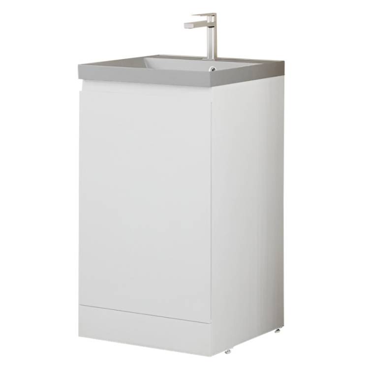 Тумба с раковиной Style Line Батлер Plus белый глянец, раковина серый шелк