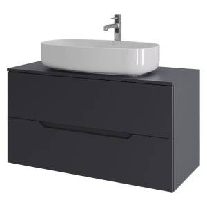 Тумба с раковиной Orange Line Li-100TugMDF+B07-675W графит матовый, 100 см