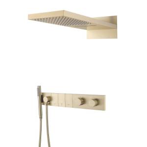 Душевая система Boheme Zodiac 133-MG золотая матовая, с термостатом