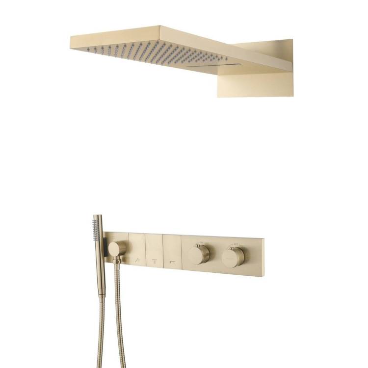 Душевая система Boheme Zodiac 133-MG золотая матовая, с термостатом