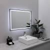 Зеркало Fixsen FX-2120B с LED подсветкой, черное, 120х80 см