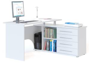 Стол компьютерный Woodville КСТ-109 18212-1 белый правый 140x127x75
